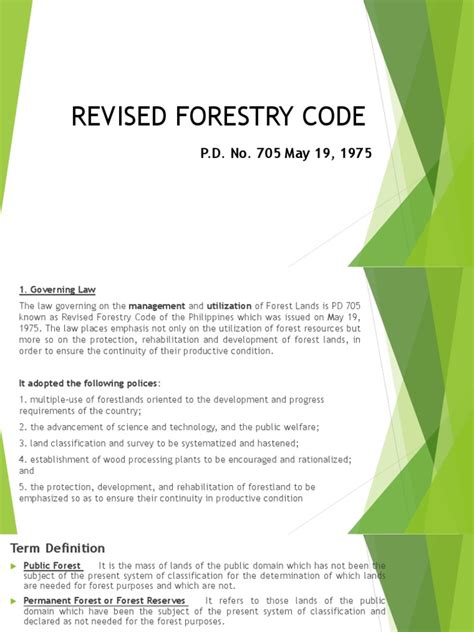 revised forestry code|Forestry.